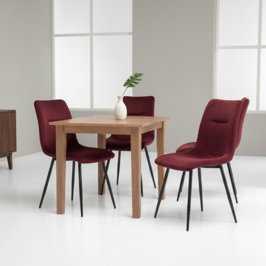 Set di sedie moderne in tessuto "Nymara" imbottite cm 45x59 90h