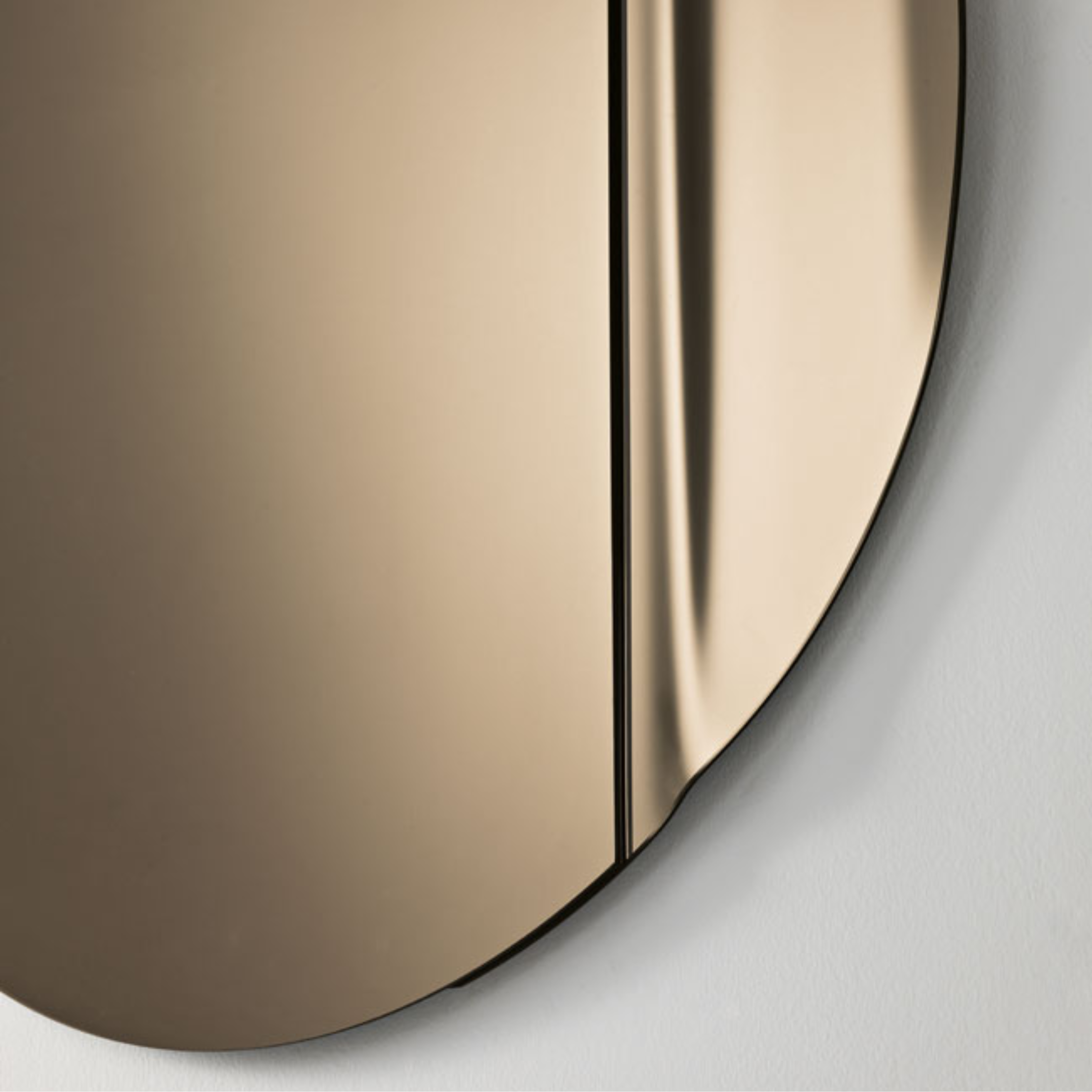 Specchio moderno tondo "Dante" per soggiorno senza cornice da parete