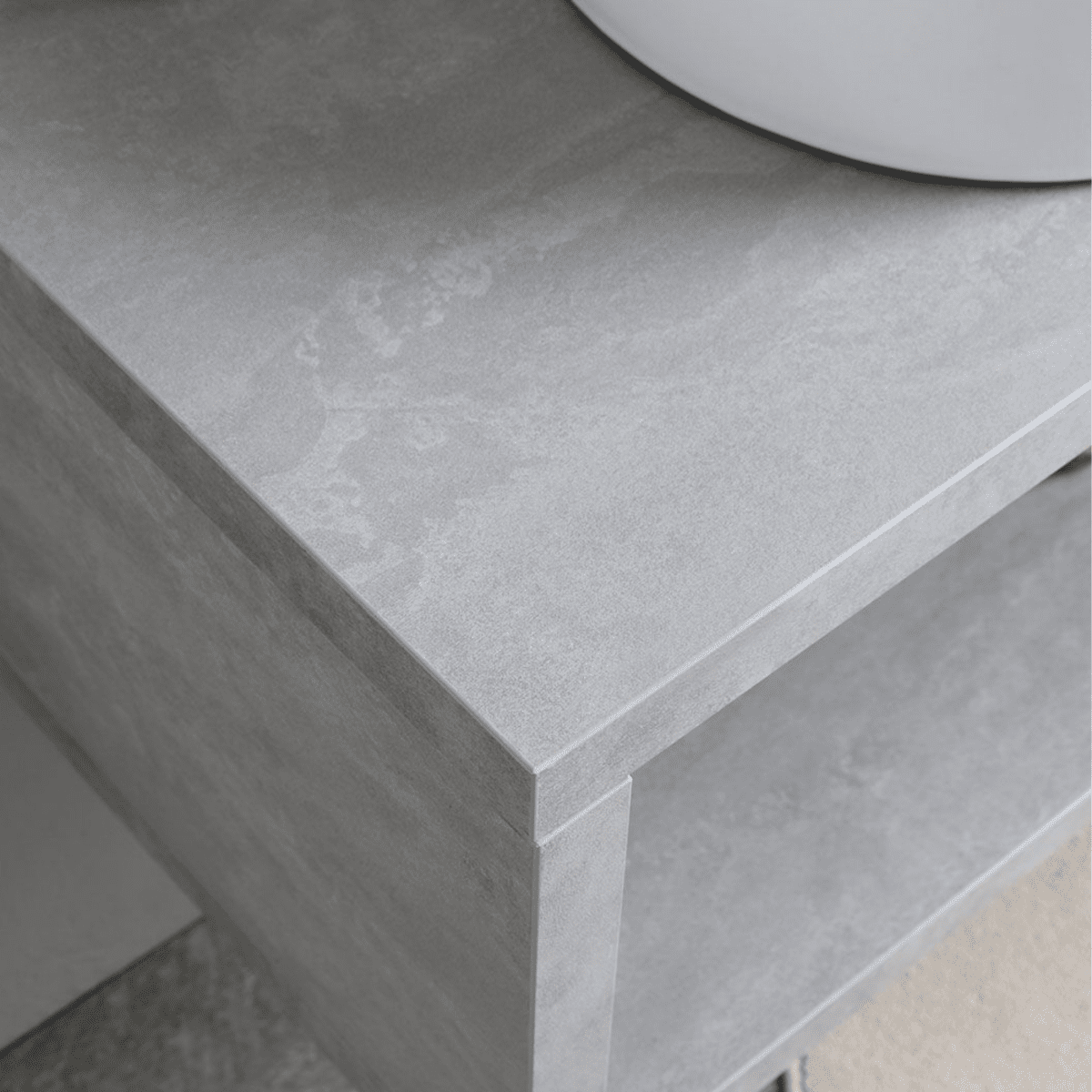 Mobile bagno sospeso grigio "Samos" 100 cm con lavabo in ceramica ovale e specchio semplice - MondoViro