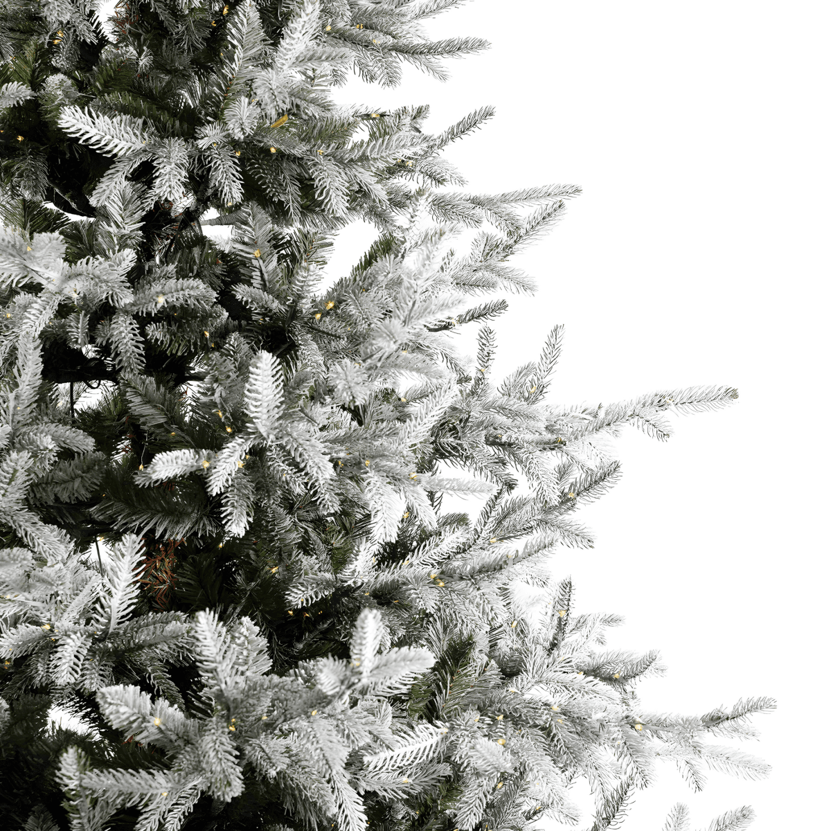 Albero di Natale innevato "Sistem flok" con micro led in PE effetto Real Touch + PVC + Flock - MondoViro