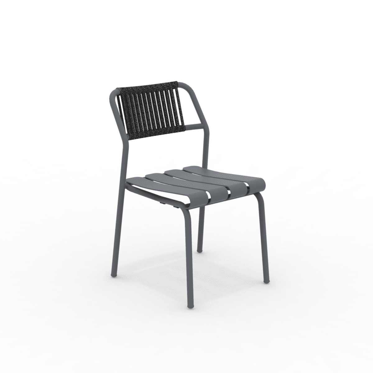 Set di sedie con schienale in corda "Verdea Rope" da giardino impilabili cm 50x60 81h - MondoViro