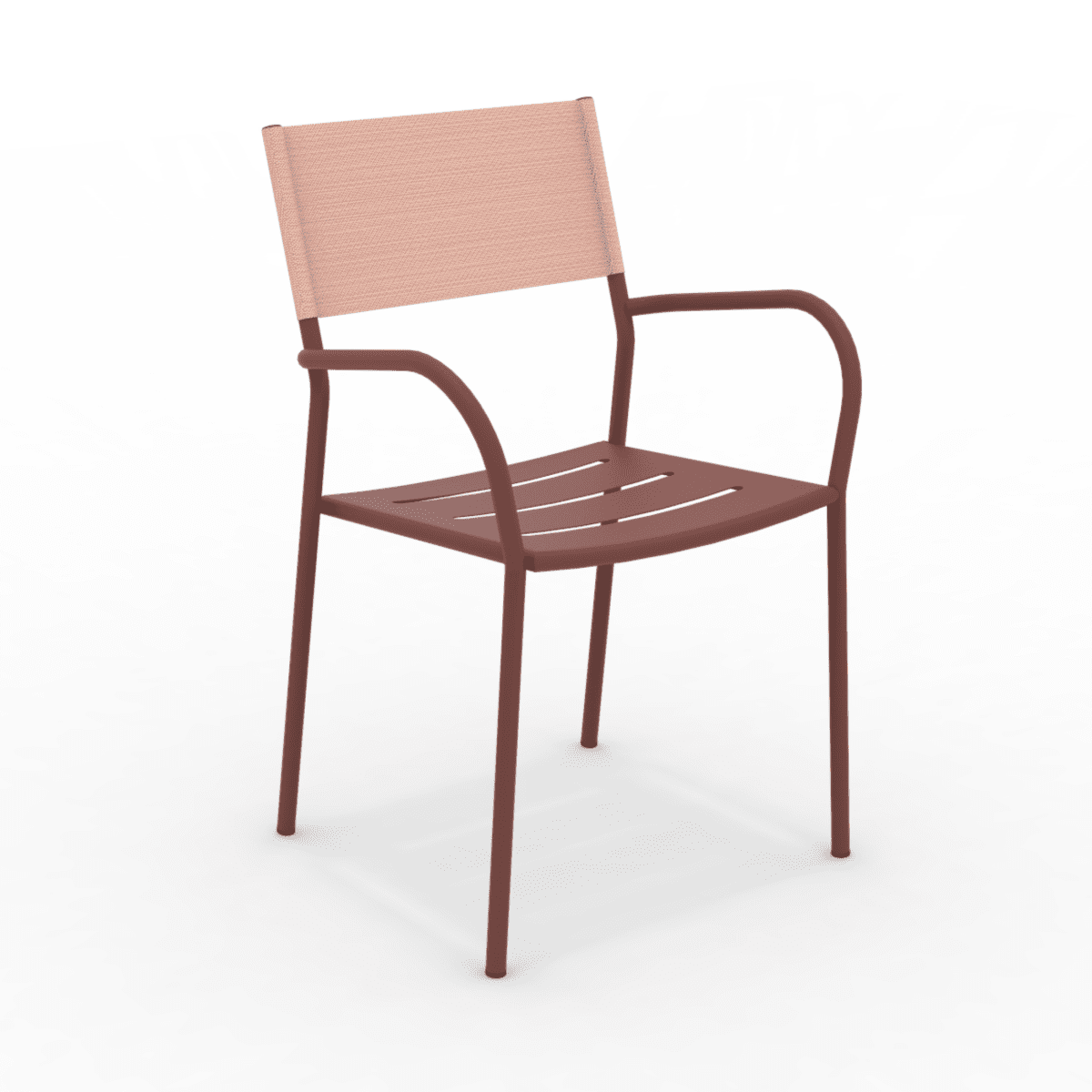 Set di sedie in metallo e schienale in telo "Vera" da giardino impilabili cm 56x50 86h - MondoViro