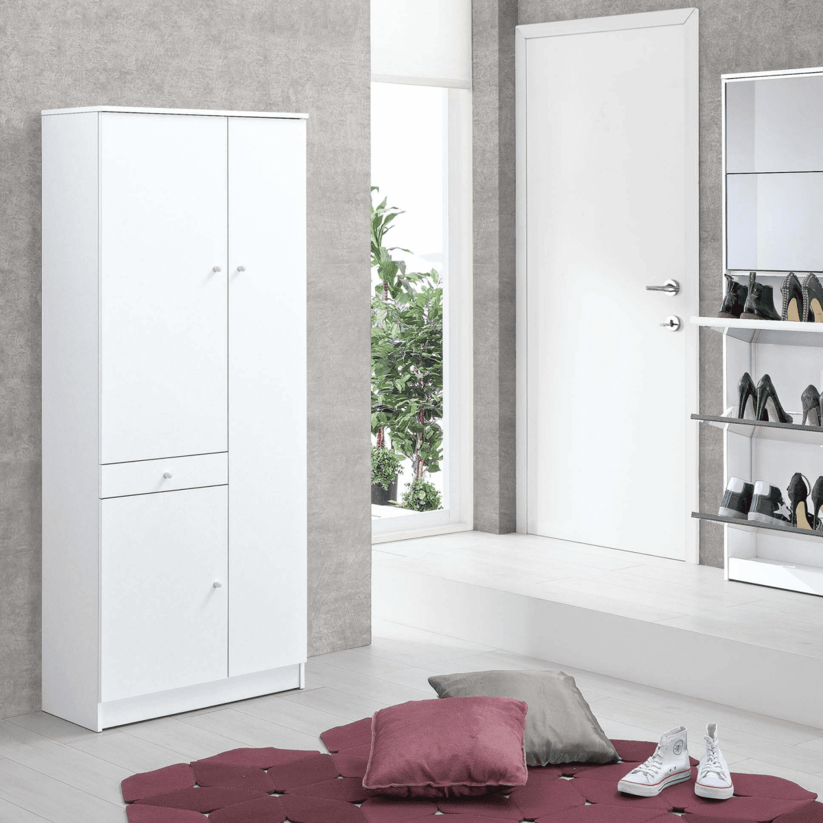 Mobile in legno 3 ante 1 cassetto "Vanity" cm 77x34 147h - MondoViro