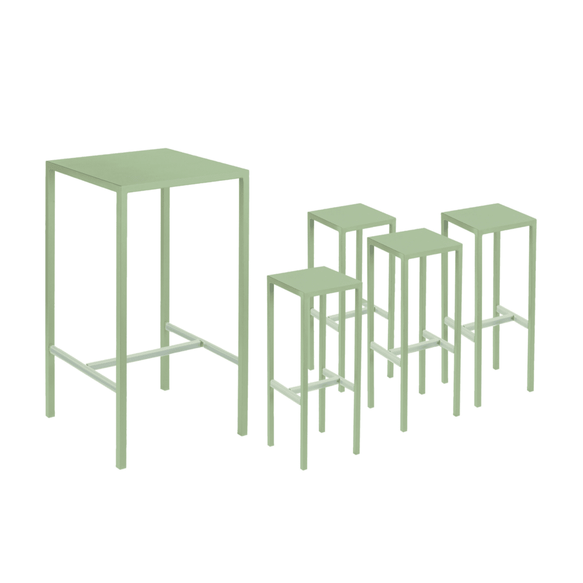 Set tavolo alto + 2 sgabelli in metallo "Seaside" da giardino moderno cm 60x60 110h - MondoViro