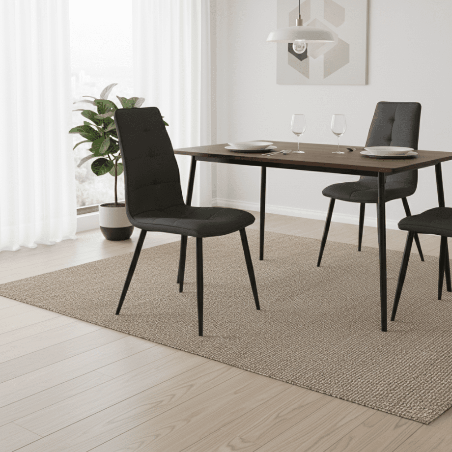 Set di sedie da pranzo "Arper" in tessuto con base in metallo cm 43x58 96h - MondoViro