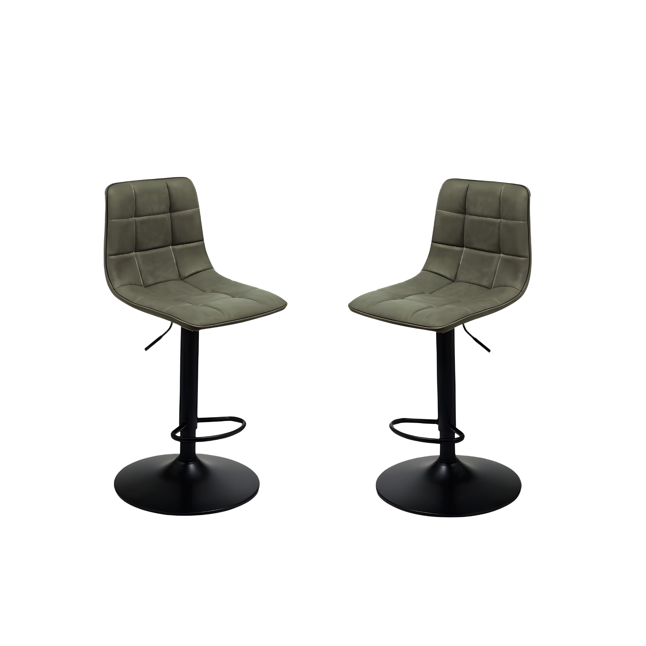 Set di sgabelli "Siviglia" in metallo verniciato e seduta in ecopelle effetto soft touch cm 45x45 91h