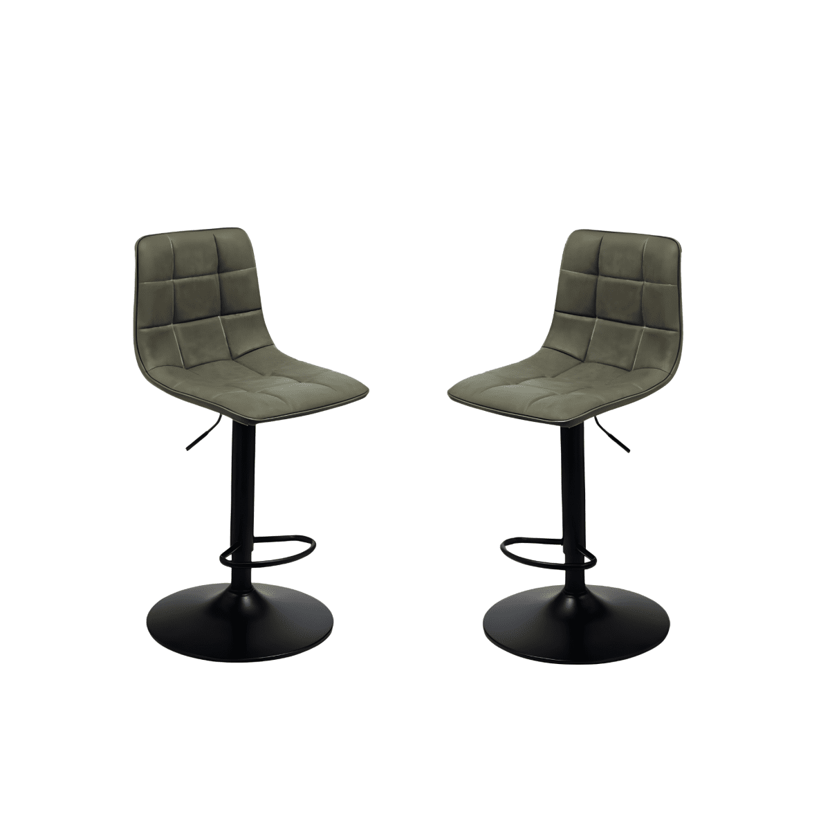 Set di sgabelli "Siviglia" in metallo verniciato e seduta in ecopelle effetto soft touch cm 45x45 91h - MondoViro