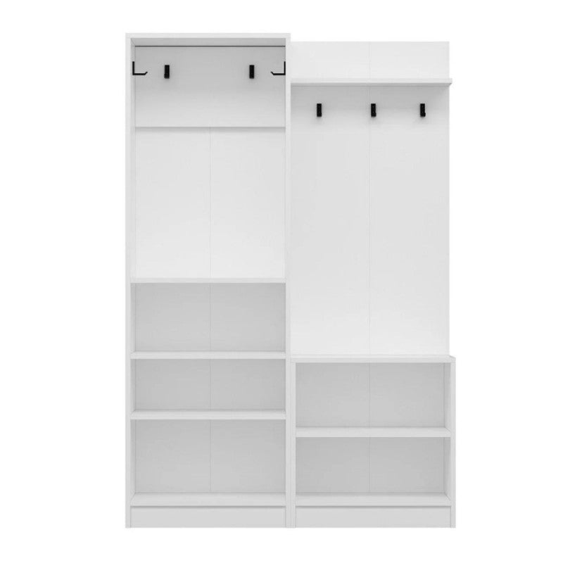 Armadio appendiabiti ingresso "Dante" bianco 4 ante in legno cm 120x37 180h - MondoViro