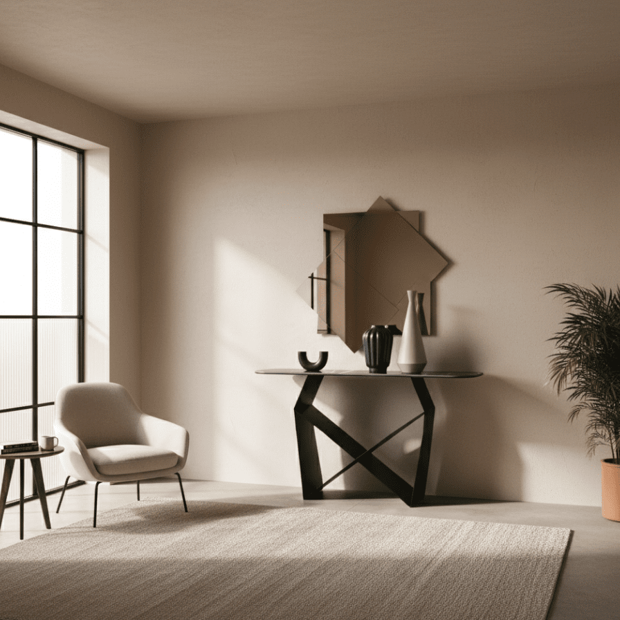 Consolle "Forma" con base in metallo verniciato cm 140x40 76h - MondoViro