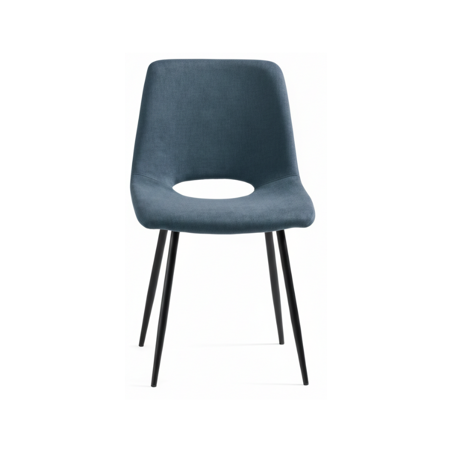 Set di sedie in tessuto "Echo" con struttura in metallo cm 48x53 86h