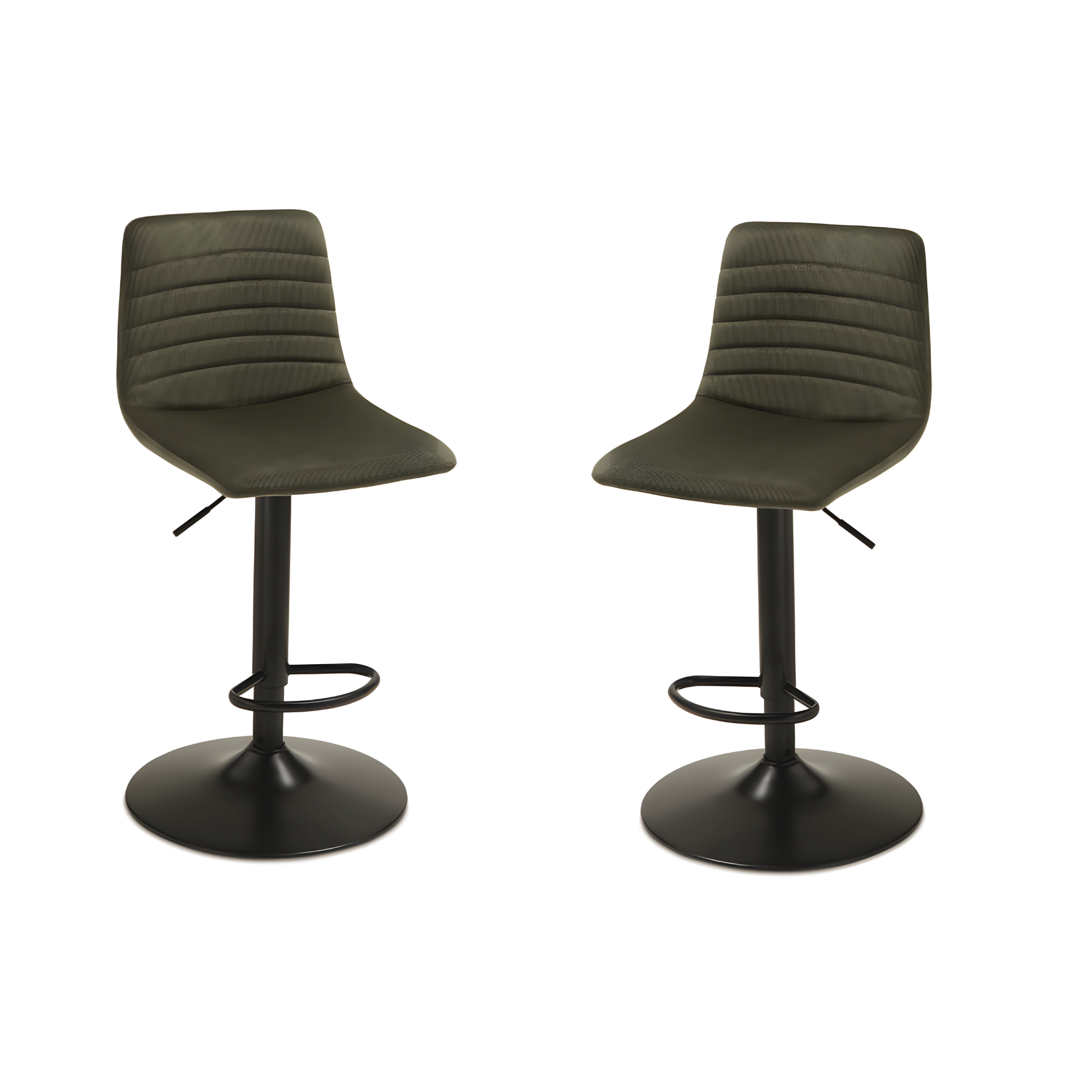 Set di sgabelli in tessuto cannettato "Leo" da soggiorno cm 45x45 90h