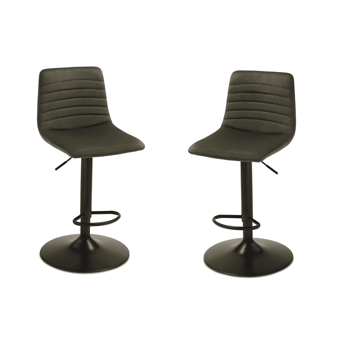 Set di sgabelli in tessuto cannettato "Leo" da soggiorno cm 45x45 90h - MondoViro