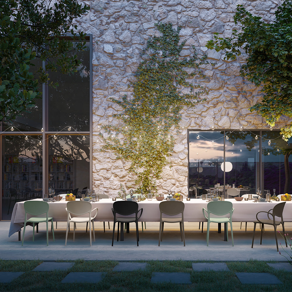 Set di sedie moderne "Fiora" da soggiorno in polipropilene cm 48x53 82h