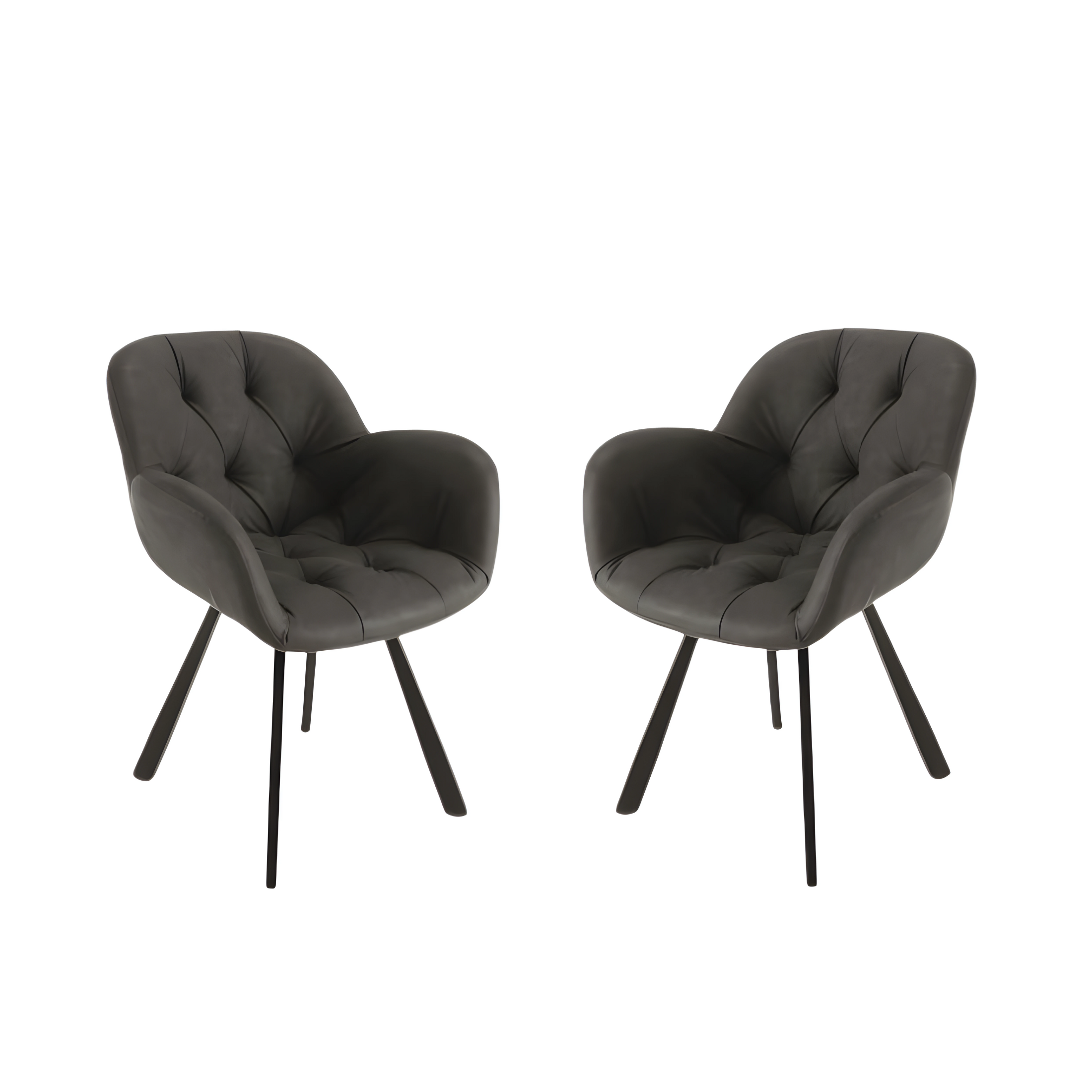 Set di sedie imbottite in ecopelle soft touch "Town" moderne da soggiorno cm 66x65 85h