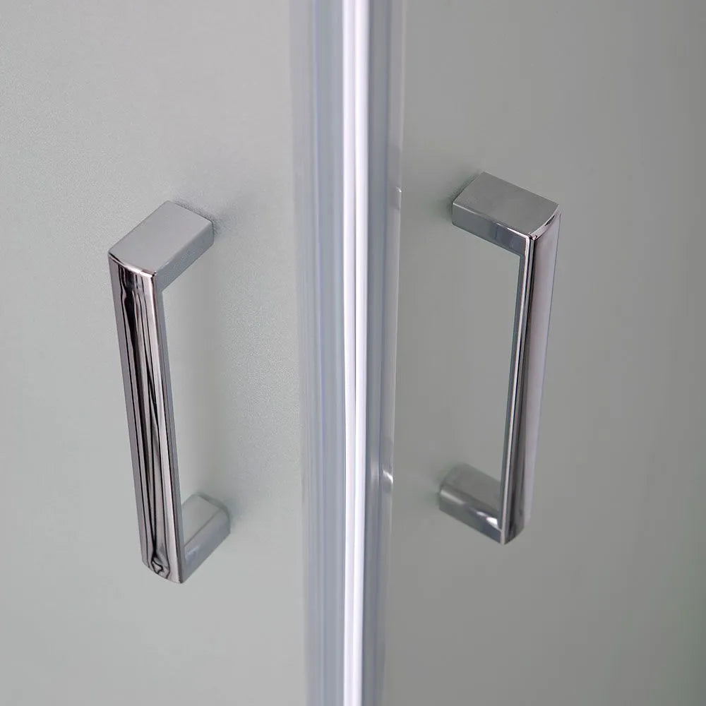 Box doccia bagno scorrevole moderno "Genova" in vetro temperato satinato h 185 cm