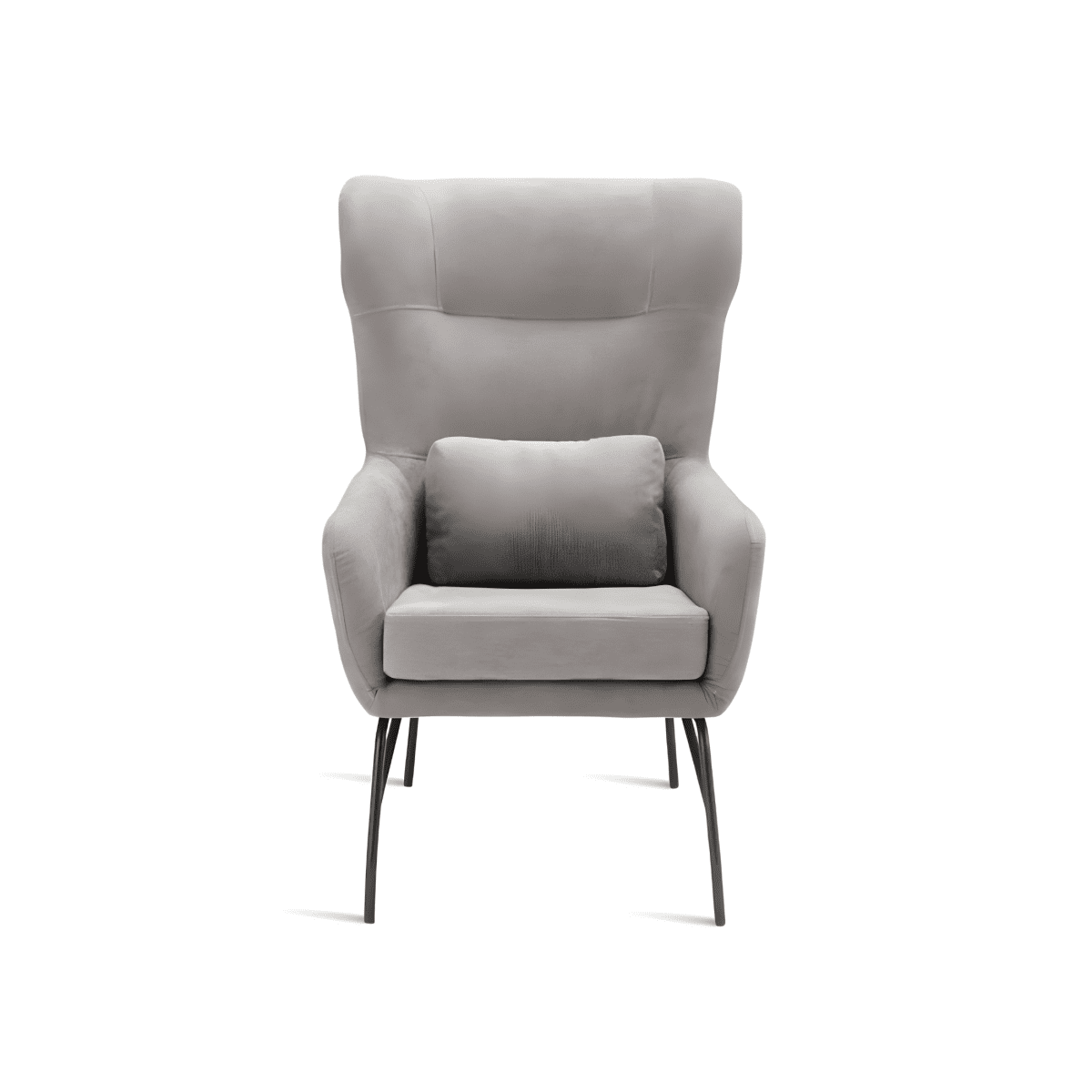 Poltrona in tessuto "Artemide" con gambe in metallo verniciato cm 75x65 100h - MondoViro