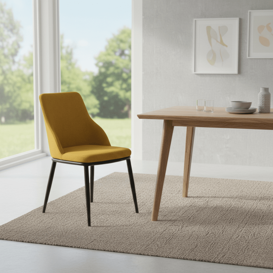 Set di sedie da pranzo in tessuto "Malvina" con struttura in metallo cm 48x62 85h - MondoViro