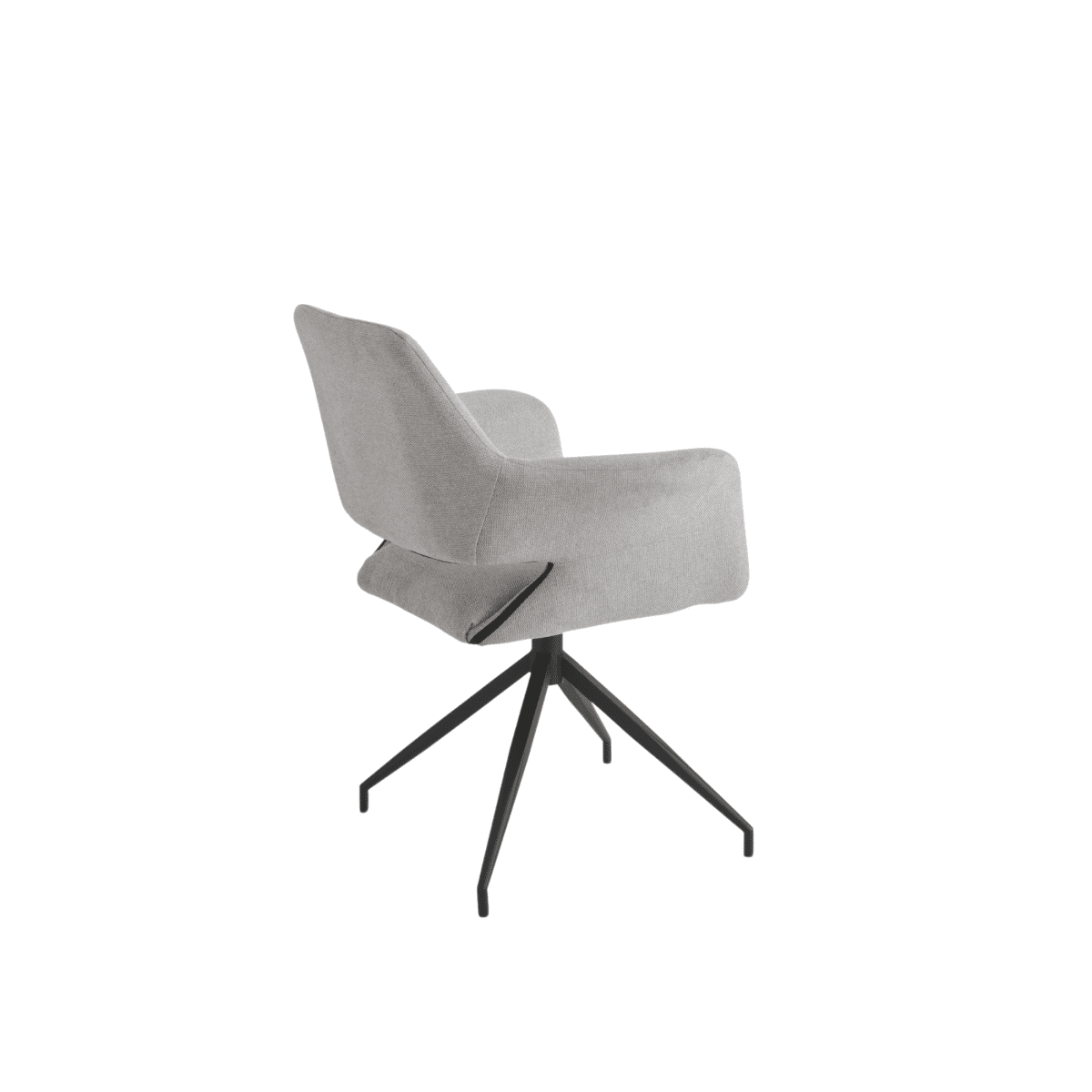 Set di sedie girevoli "Flessia" in tessuto imbottite con struttura in metallo cm 66x60 85h - MondoViro