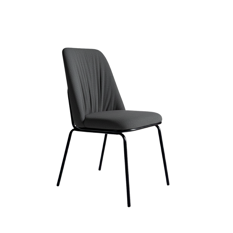 Set di sedie imbottite "Pixel" in tessuto e struttura in metallo cm 61x49 93h