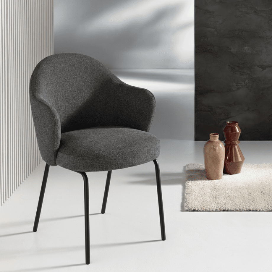 Set di sedie imbottite "Seta" con braccioli arrotondati cm 57x56 83h - MondoViro