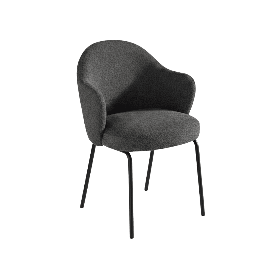 Set di sedie imbottite "Seta" con braccioli arrotondati cm 57x56 83h - MondoViro