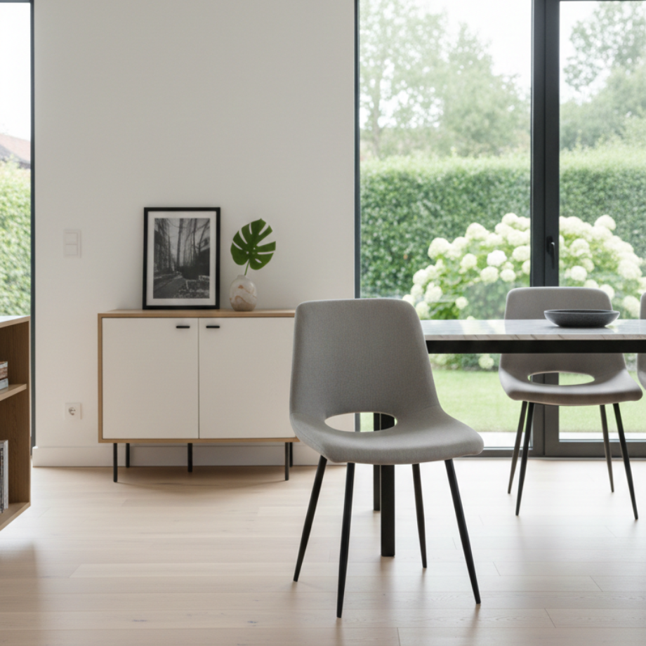 Set di sedie in tessuto "Echo" con struttura in metallo cm 48x53 86h