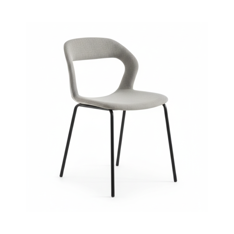 Set di sedie imbottite "Gildus" in tessuto con schienale avvolgente e apertura centrale cm 54x51 87h