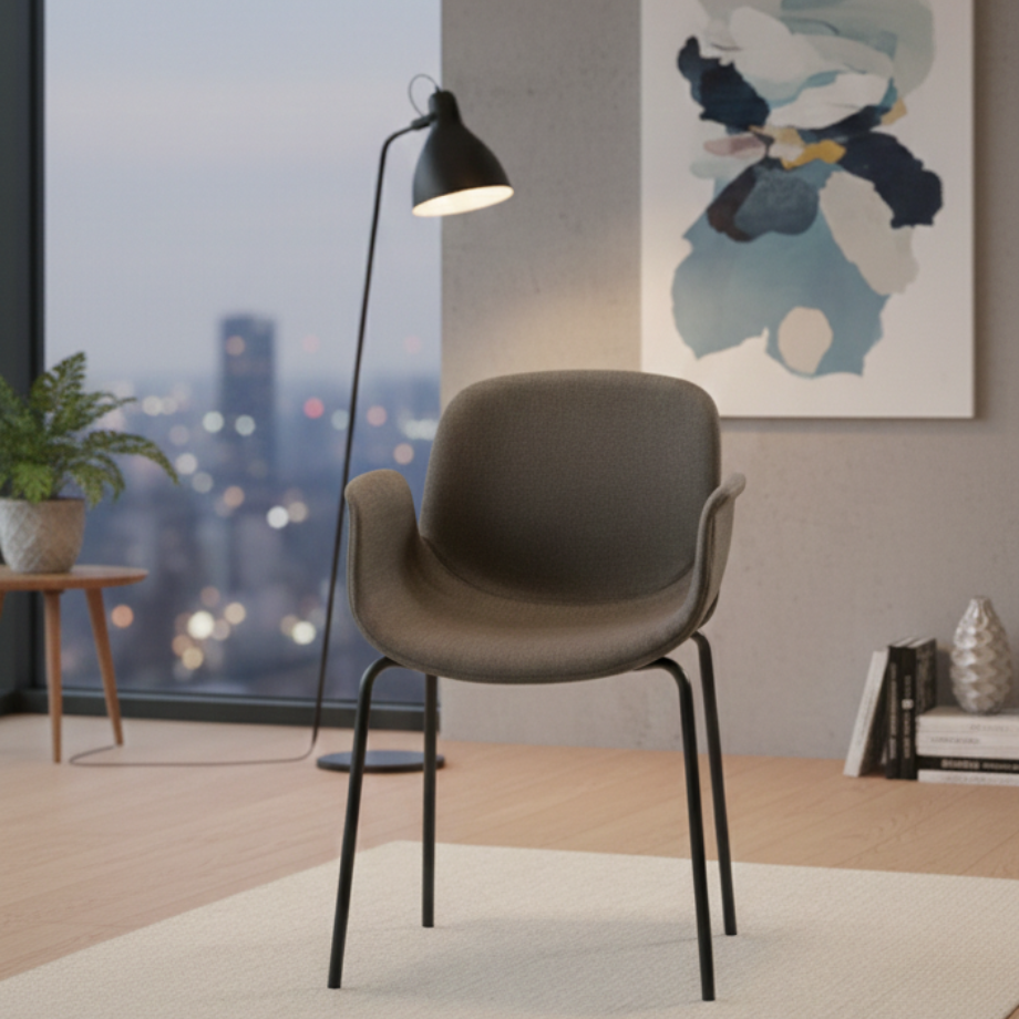 Set di sedie in tessuto imbottite "Verona" con braccioli cm 54x51 87h