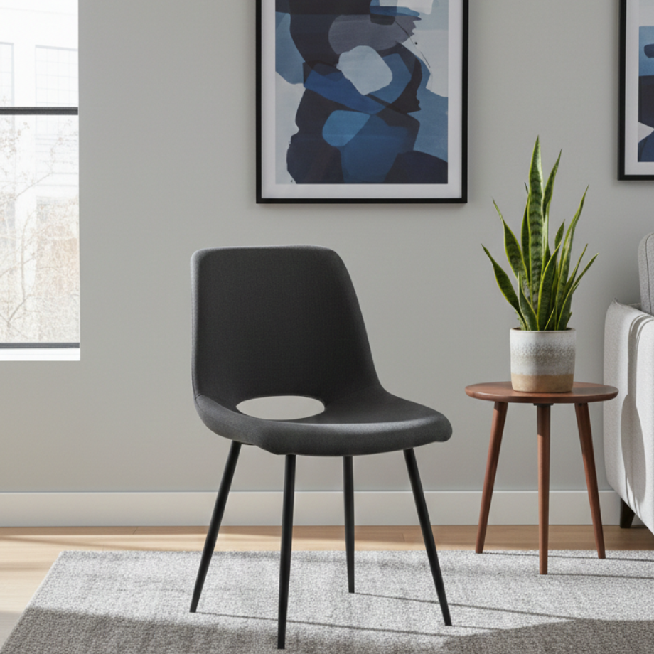 Set di sedie in tessuto "Echo" con struttura in metallo cm 48x53 86h