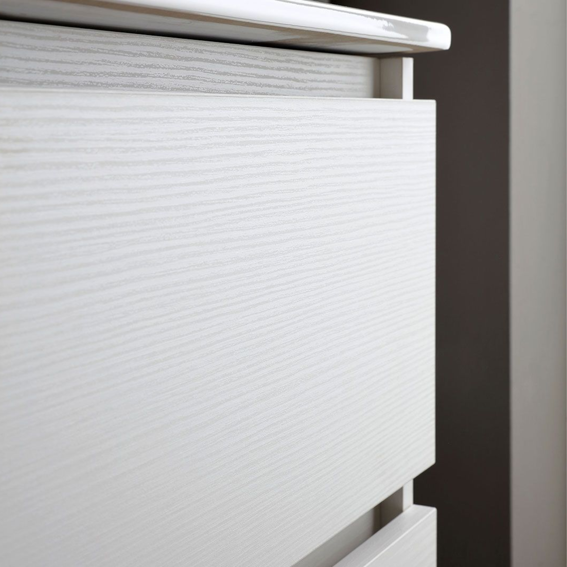 Mobile bagno bianco "Havana Plus" sospeso 2 cassetti base con specchio lavabo integrato in ceramica 80 cm