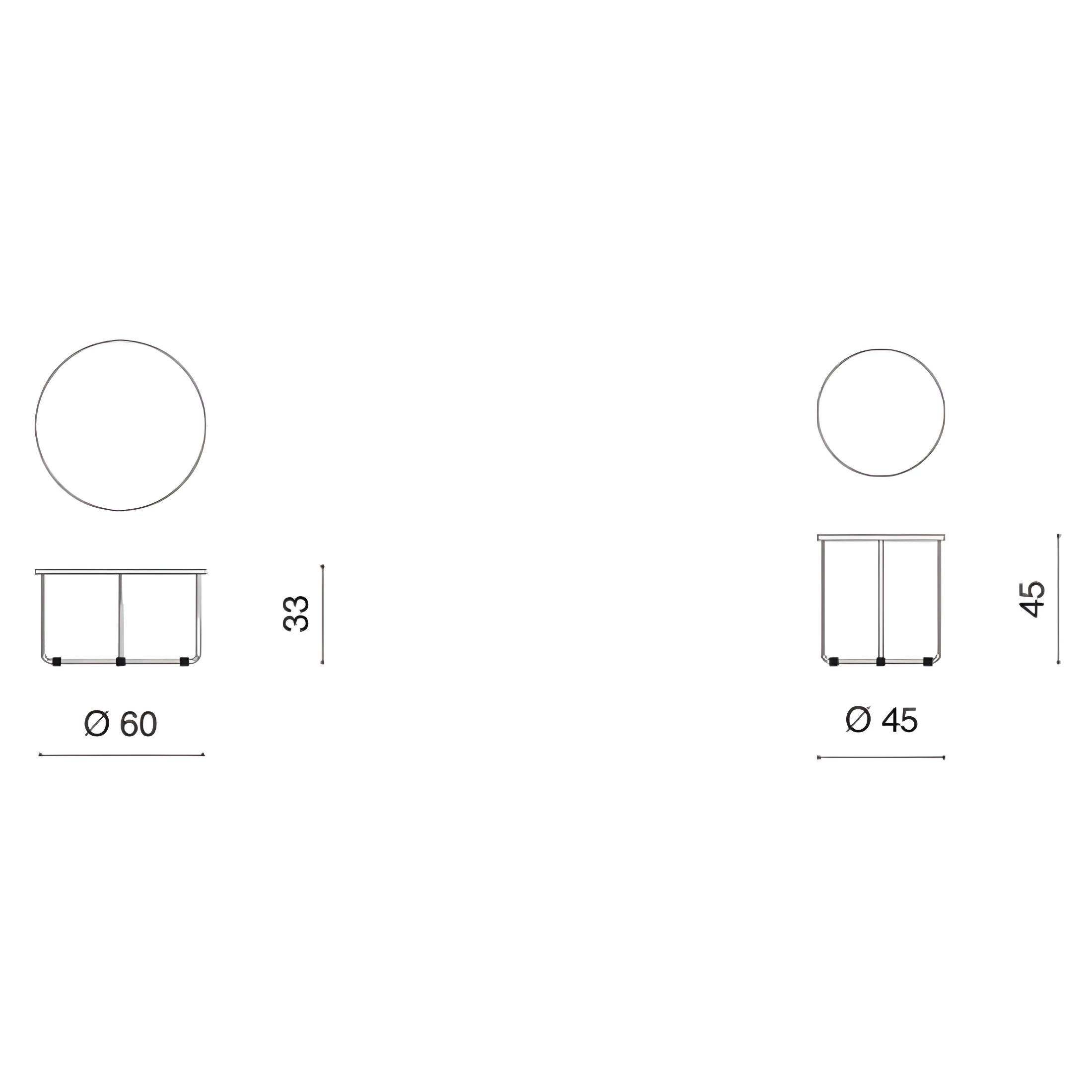 Tavolino da caffè rotondo "Jimbo" con base in metallo verniciato nero
