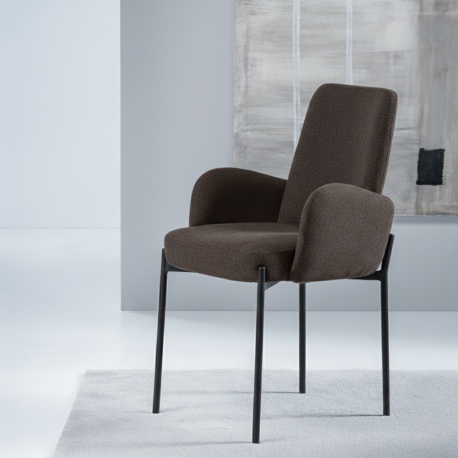 Set di sedie da pranzo "Eterna" in tessuto imbottite cm 55x53 91h