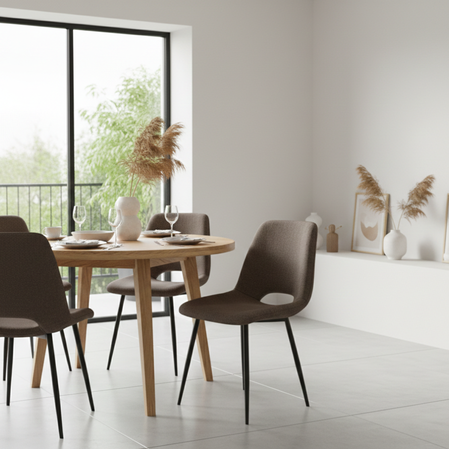 Set di sedie in tessuto "Echo" con struttura in metallo cm 48x53 86h