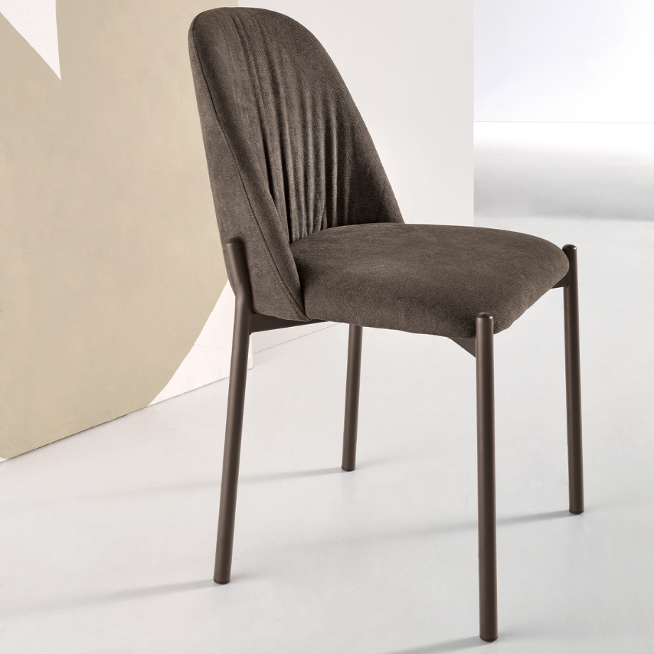 Set di sedie "Nova" imbottite in tessuto con struttura in metallo cm 47x56 86h