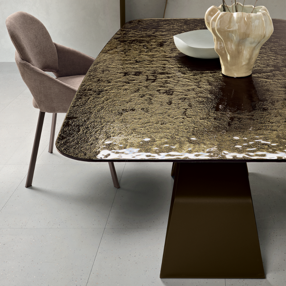 Tavolo fisso moderno "Round" con piano rettangolare versatile cm 210x110 75h