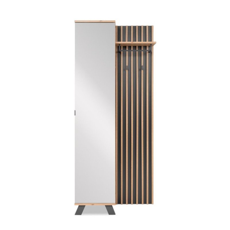 Mobile ingresso con specchio "Medan1" moderno con scarpiera e appendiabiti - MondoViro