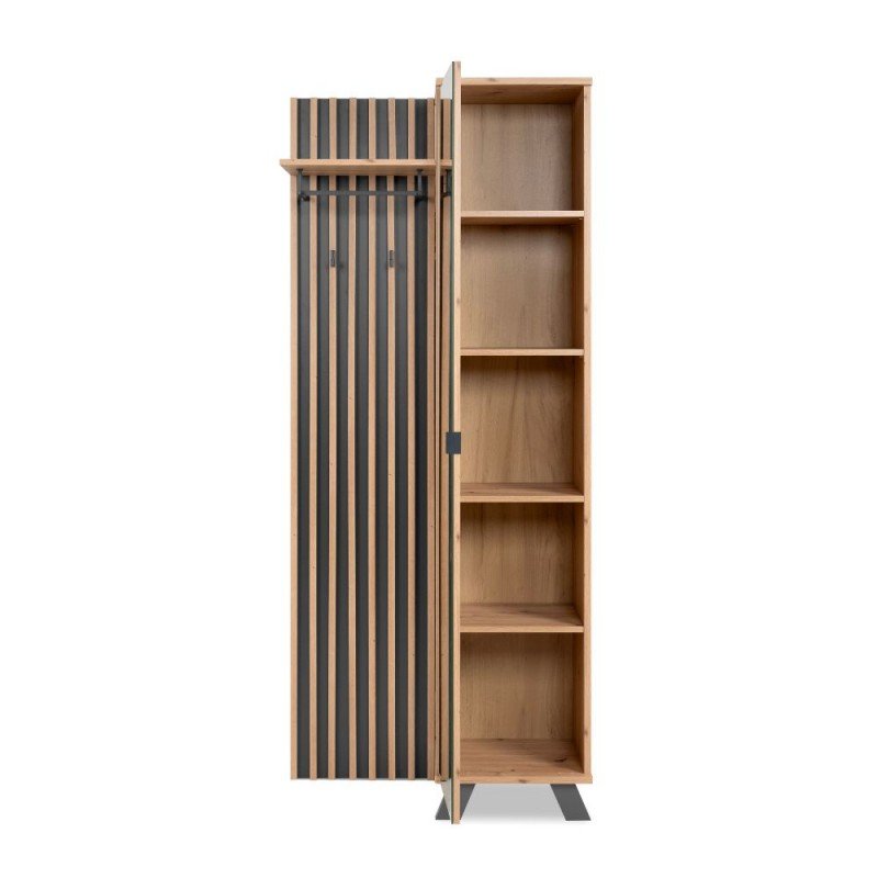 Mobile ingresso con specchio "Medan1" moderno con scarpiera e appendiabiti - MondoViro