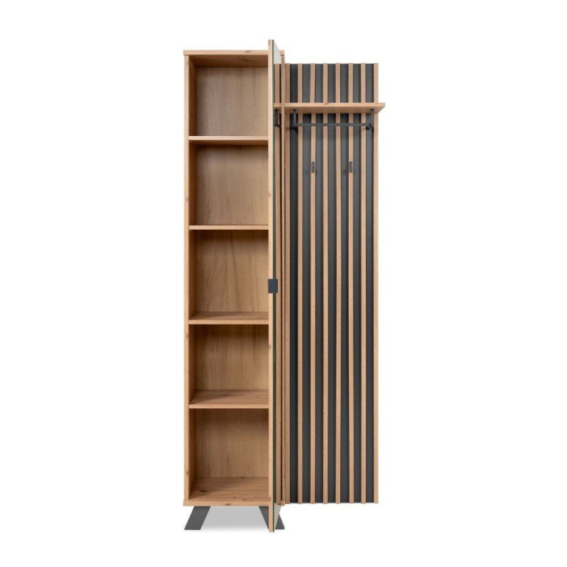 Mobile ingresso con specchio "Medan1" moderno con scarpiera e appendiabiti - MondoViro