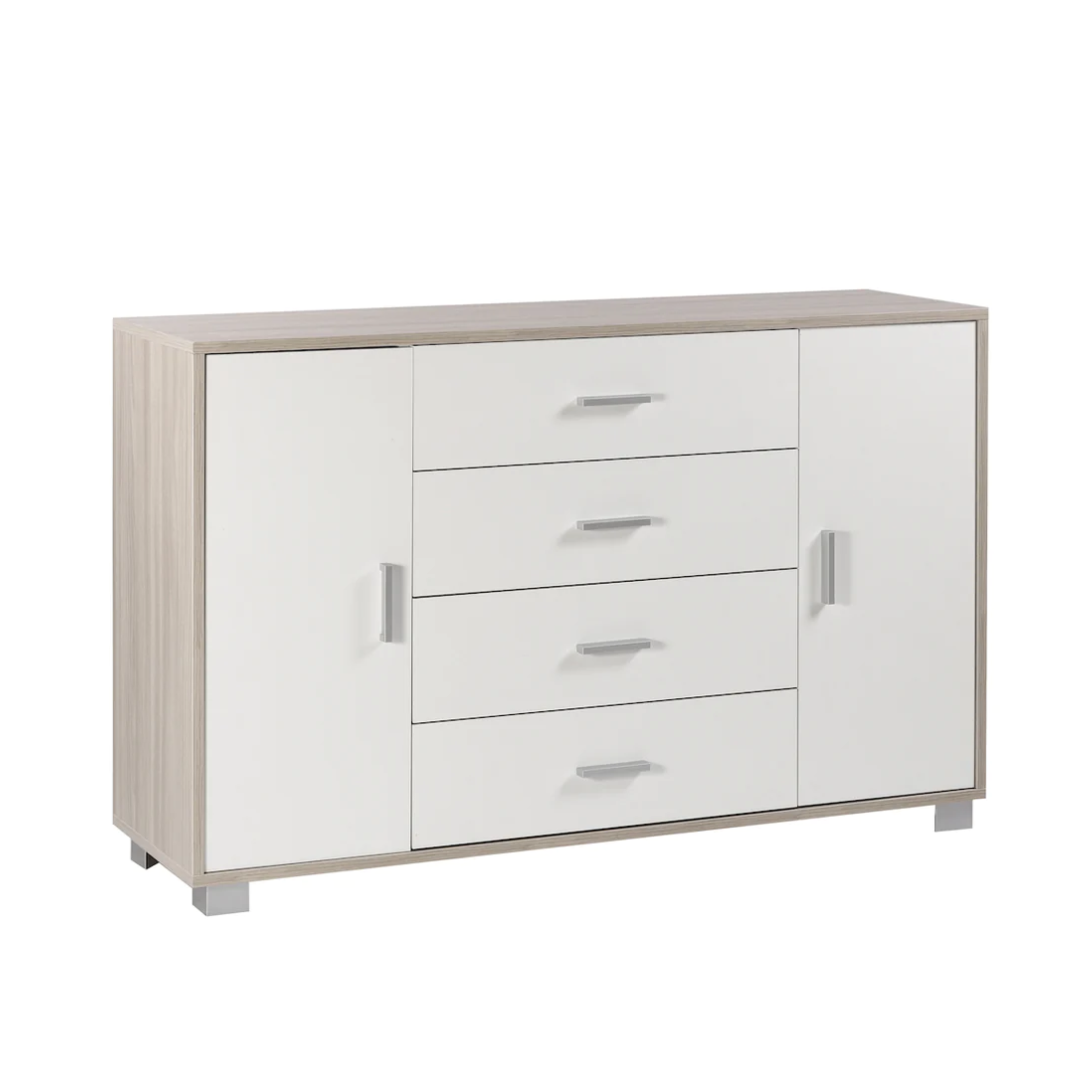 Mobile ingresso in legno "Romeo" con 4 cassetti e 2 ante cm 136x41 86h