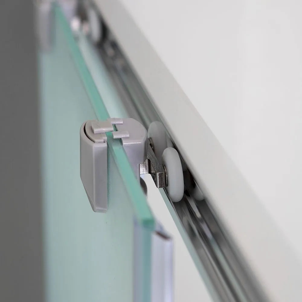 Box doccia bagno scorrevole moderno "Genova" in vetro temperato satinato h 185 cm