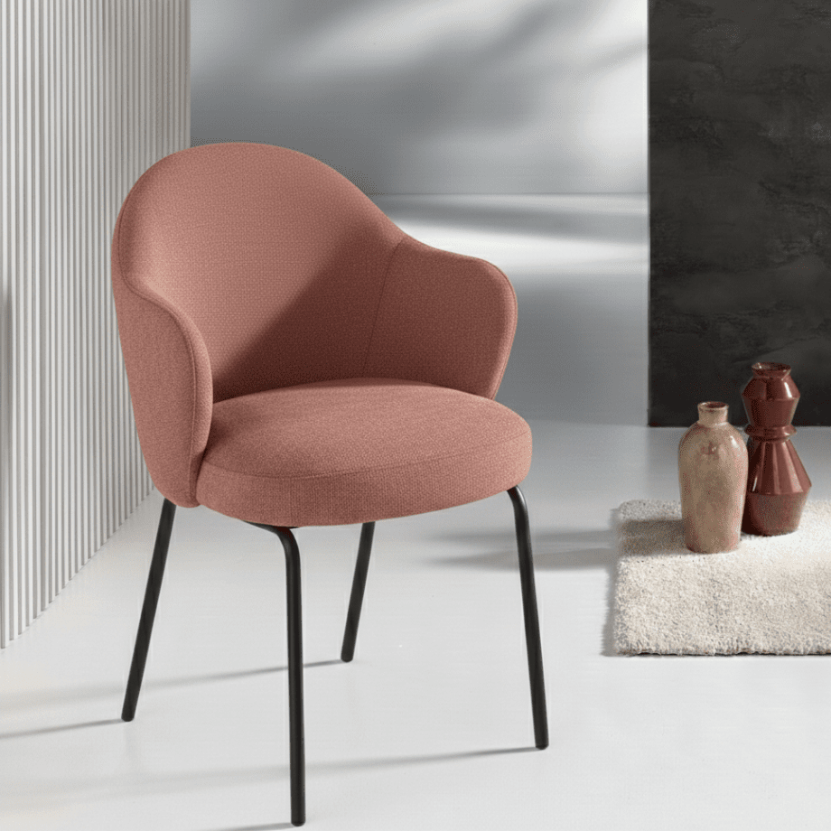 Set di sedie imbottite "Seta" con braccioli arrotondati cm 57x56 83h - MondoViro