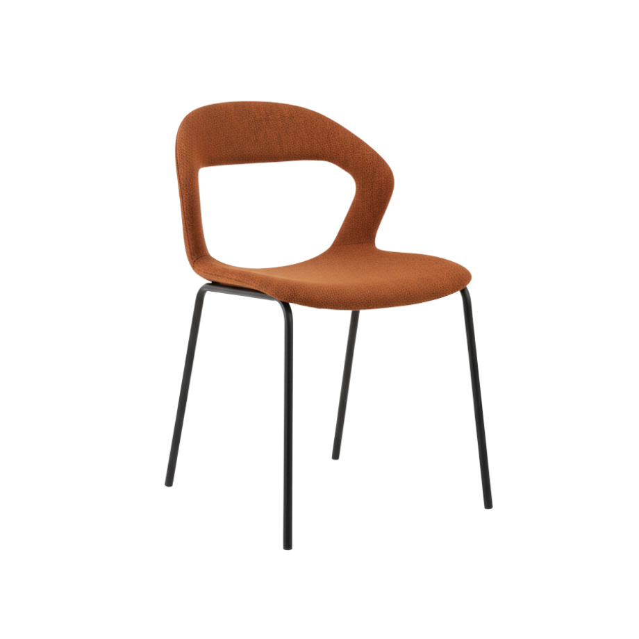 Set di sedie imbottite "Gildus" in tessuto con schienale avvolgente e apertura centrale cm 54x51 87h