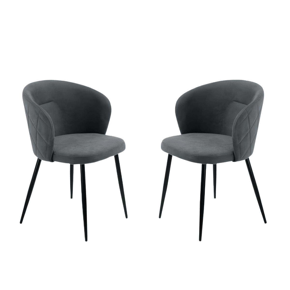 Set sedie da pranzo "Claris" in tessuto imbottite cm 56x55 78h - MondoViro