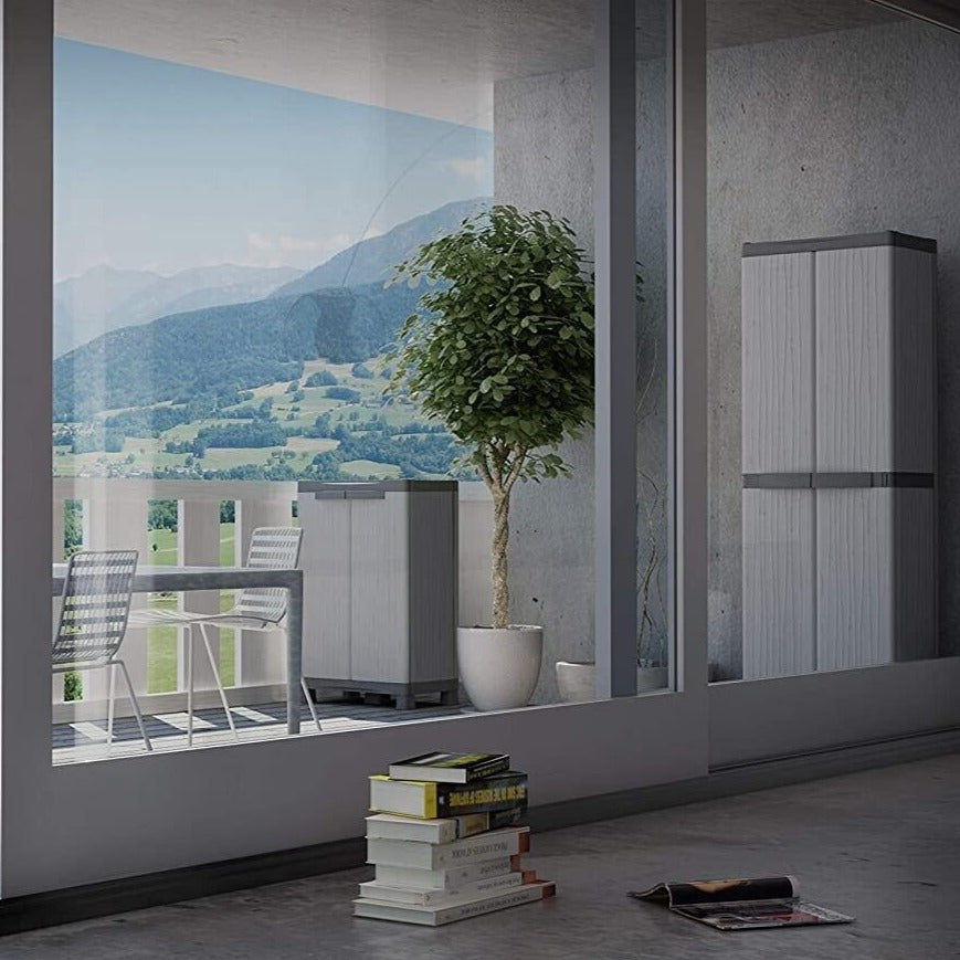 Armadio porta oggetti "Eagle" basso in plastica a 2 ante cm 70x44 96h