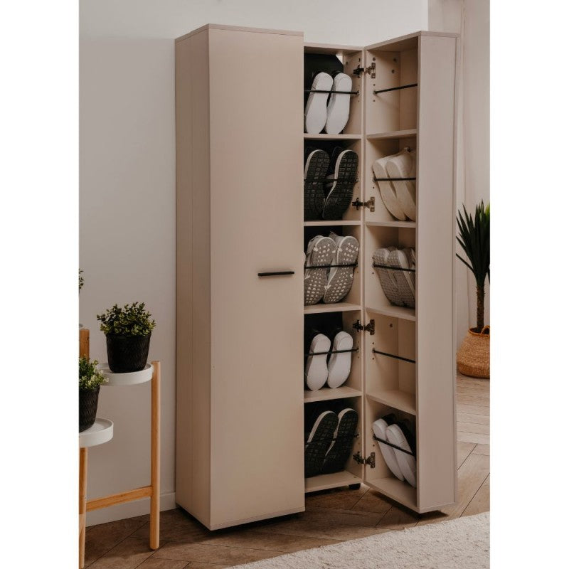 Scarpiera ingresso slim 2 ante "Lugo" in legno 5 scomparti salvaspazio