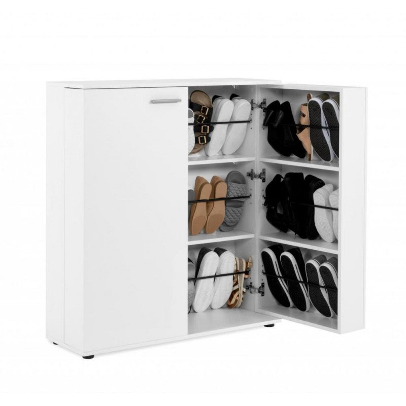 Scarpiera bassa 2 ante "Satos" salvaspazio 8 ripiani da soggiorno