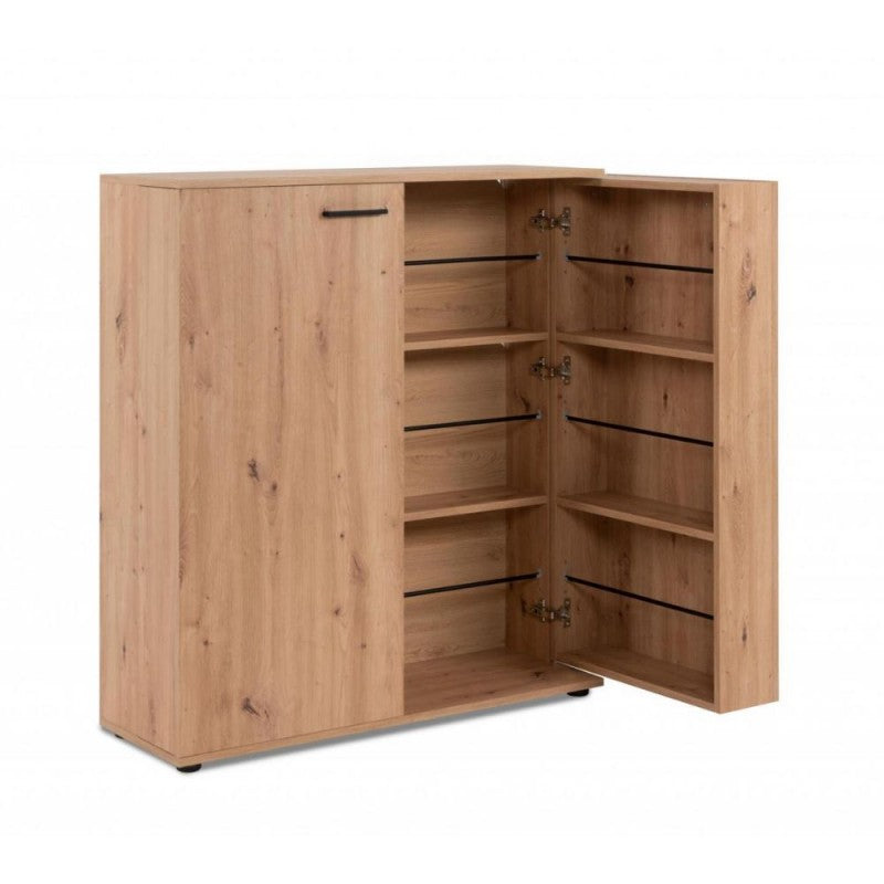 Scarpiera bassa 2 ante "Satos" salvaspazio 8 ripiani da soggiorno