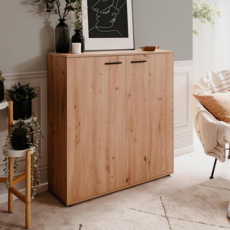 Scarpiera bassa 2 ante "Satos" salvaspazio 8 ripiani da soggiorno - MondoViro