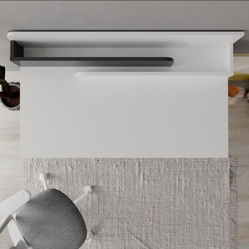 Scrivania da ufficio "Leila" in legno con 1 cassetto e 2 scomparti cm 110x60 101h