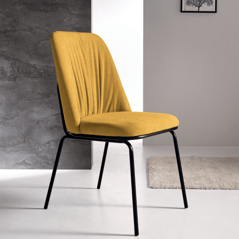 Set di sedie imbottite "Pixel" in tessuto e struttura in metallo cm 61x49 93h - MondoViro